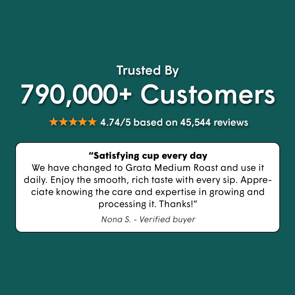 Trusted by 790,000+ customers, rated 4.74 out of 5 based on 45,544 reviews, with a verified buyer testimonial