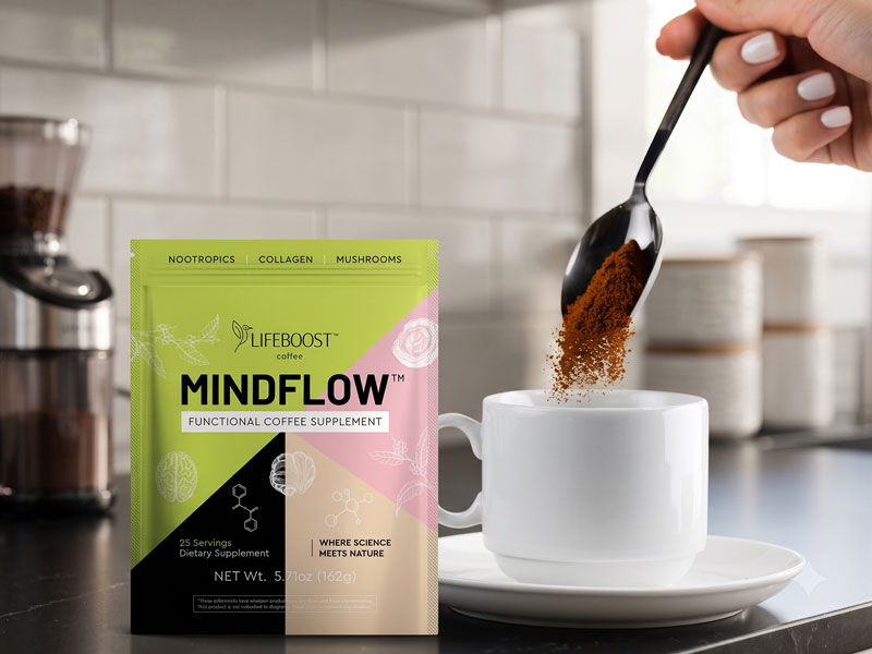 Scooping out a serving of Mindflow in the kitchen