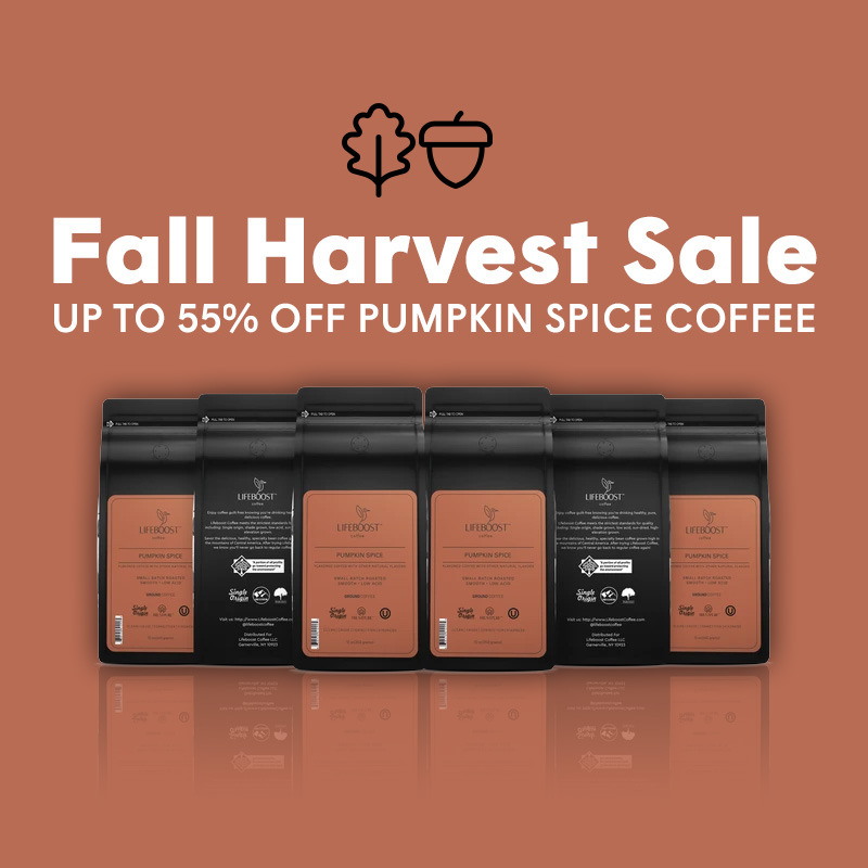 Fall Harvest Sale: six bags of Lifeboost Pumpkin Spice